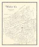 Vintage Map of Walker County, Texas 1889