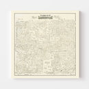 Vintage Map of Tarrant County, Texas 1888
