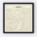 Vintage Map of Tarrant County, Texas 1888