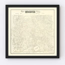 Vintage Map of Parker County, Texas 1889