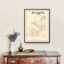 Vintage Map of Gregg County, Texas 1887