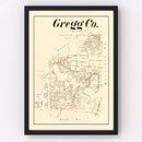 Vintage Map of Gregg County, Texas 1887