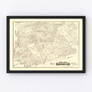 Vintage Map of Johnson County, Texas 1888