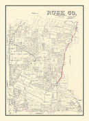 Vintage Map of Rusk County, Texas 1895