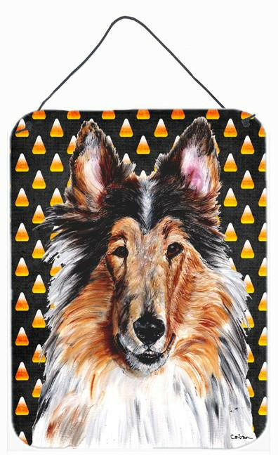 Collie Candy Corn Halloween Wall or Door Hanging Prints SC9646DS1216