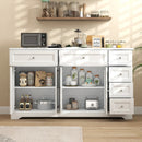 Buffet Sideboard 59" Modern Coffee Bar Station Console Table-White by LJGDeals