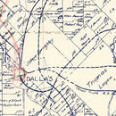 Vintage Map of Dallas County, Texas 1890