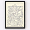 Vintage Map of Dallas County, Texas 1890