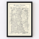 Vintage Map of Runnels County, Texas 1898
