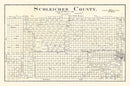 Vintage Map of Schleicher County, Texas 1898