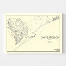 Vintage Map of Galveston County, Texas 1899
