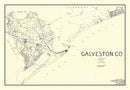 Vintage Map of Galveston County, Texas 1899