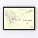 Vintage Map of Galveston County, Texas 1899