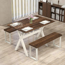 Modern Dining Table Wooden Kitchen Table with X-shaped Frame-White by LJGDeals
