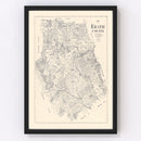 Vintage Map of Erath County, Texas 1896