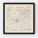 Vintage Map of Tarrant County, Texas 1895