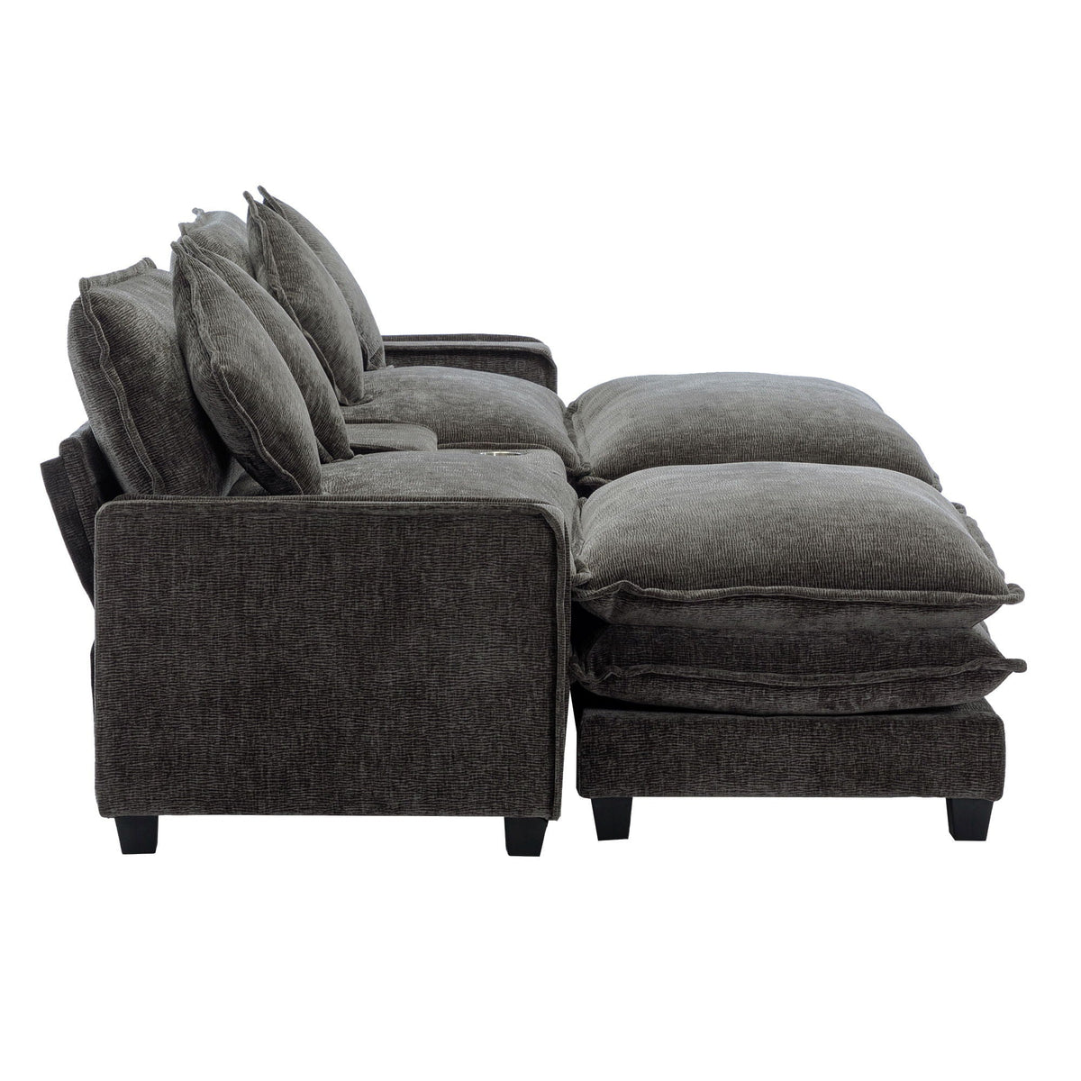Modern Sectional Sofa With Removable Ottomans, USB Ports, photo 6 of 40