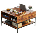 Flip-Top Coffee Table With Storage Lift-Top Design With Hidden Compartment - Black by HouseOfZazla
