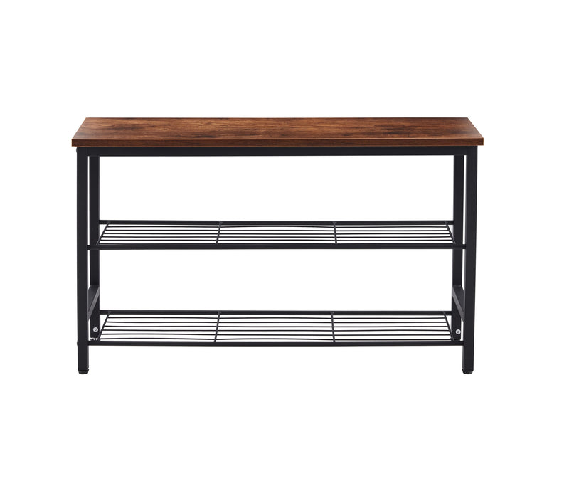 Walker Edison | Modern Entryway Metal Shoe Rack Organization Bench