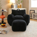 Giant Bean Bag Chair With Armrests And Footstool by HouseOfZazla