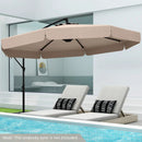 10 Feet Patio Cantilever Umbrella with Cover Tilt Adjustment and Ruffled Edge by LJGDeals