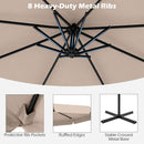 10 Feet Patio Cantilever Umbrella with Cover Tilt Adjustment and Ruffled Edge by LJGDeals