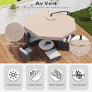10 Feet Patio Cantilever Umbrella with Cover Tilt Adjustment and Ruffled Edge-Beige