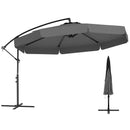 10 Feet Patio Cantilever Umbrella with Cover Tilt Adjustment and Ruffled Edge-Beige by DirectDeals