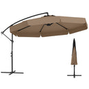 10 Feet Patio Cantilever Umbrella with Cover Tilt Adjustment and Ruffled Edge-Beige by DirectDeals