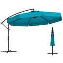 10 Feet Patio Cantilever Umbrella with Cover Tilt Adjustment and Ruffled Edge-Beige by DirectDeals