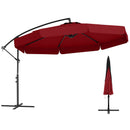 10 Feet Patio Cantilever Umbrella with Cover Tilt Adjustment and Ruffled Edge-Beige by DirectDeals