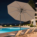 10 Feet Solar Patio Umbrella with 96 Multi-Colored Flowing LED Lights and Tilt Adjustment by LJGDeals