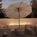 10 Feet Solar Patio Umbrella with 96 Multi-Colored Flowing LED Lights and Tilt Adjustment by LJGDeals