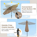10 Feet Solar Patio Umbrella with 96 Multi-Colored Flowing LED Lights and Tilt Adjustment by LJGDeals
