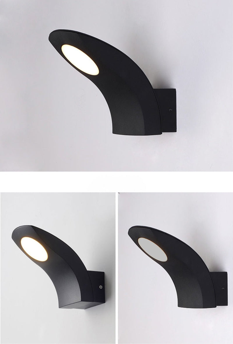 MIRODEMI® Creative Black Outdoor Waterproof LED Wall Lamp For Balcony, Courtyard, Porch