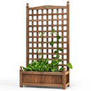 Solid Free Standing Wood Planter Box with Trellis for Garden by LJGDeals
