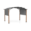 10 x 12 FT Outdoor Retractable Pergola with Retractable Canopy for Patio-Beige by DirectDeals
