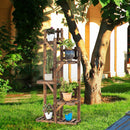 5-Tier Flower Rack Wood Plant Stand 6 Pots Display Shelf by DirectDeals