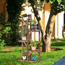 5-Tier Flower Rack Wood Plant Stand 6 Pots Display Shelf by LJGDeals