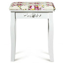 Vanity Wood Dressing Stool Padded Piano Seat with Rose Cushion by LJGDeals