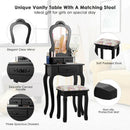 Makeup Dressing Table and Bench 3 Drawers and Cushioned Stool for Girls by LJGDeals