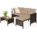 3 Pieces Patio Wicker Rattan Sofa Set by LJGDeals