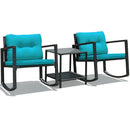3 Pieces Cushioned Patio Rattan Set with Rocking Chair and Table-Black by LJGDeals