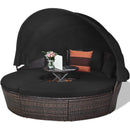 Patio Round Daybed Rattan Furniture Sets with Canopy by LJGDeals