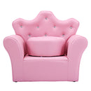 Children Upholstered Princess Sofa with Ottoman and Diamond Decoration for Boys and Girls