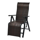 Patio Back Adjustable Rattan Folding Lounge Recliner by LJGDeals