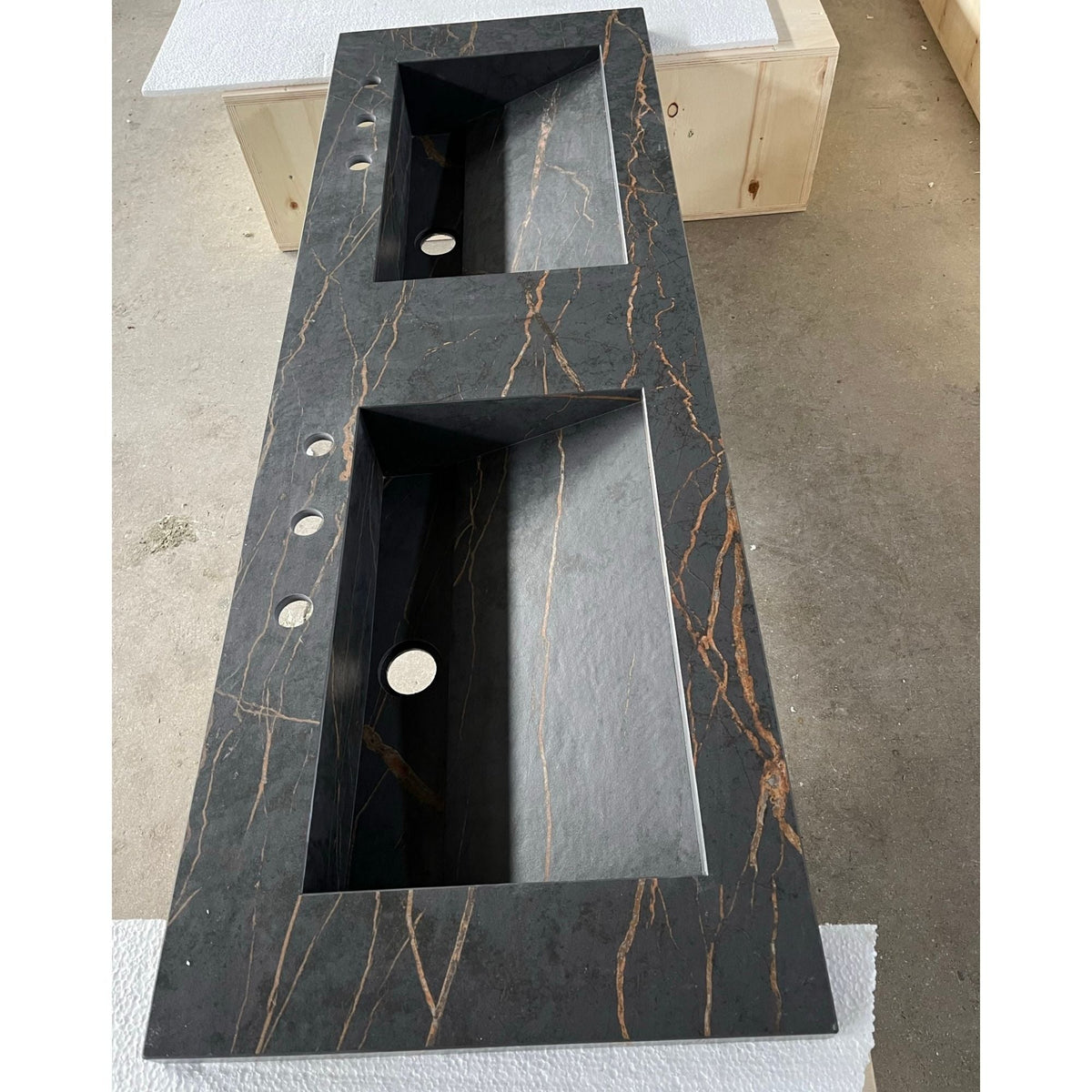 Dekton Laurent Engineered Porcelain Double Basin Sink - Handcrafted, photo 8 of 10