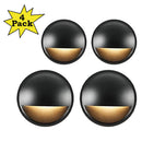 DLA02 4-Pack 2W Low Voltage 2700K Warm White Integrated LED Outdoor Half Moon Deck Lights Package, 12V LED Step Patio Landscape Lights