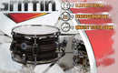 Popcorn Snare Drum by GRIFFIN - Firecracker Acoustic 10" x 6" Poplar Shell with Zebra Wood PVC - Soprano Mini Concert Marching Percussion Instrument