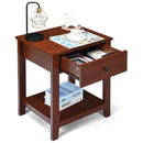 Set of 2 Nightstand with Storage Shelf and Pull Handle by LJGDeals